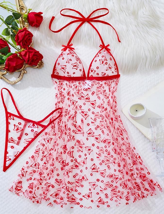 Tie-strap Red Butterfly