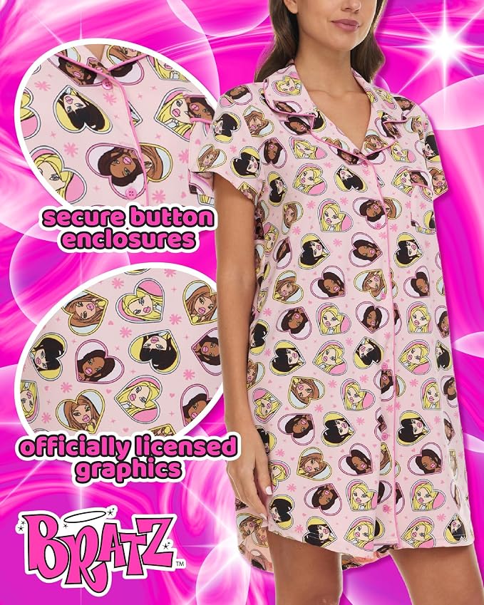 Pink Bratz Heart Toss Print