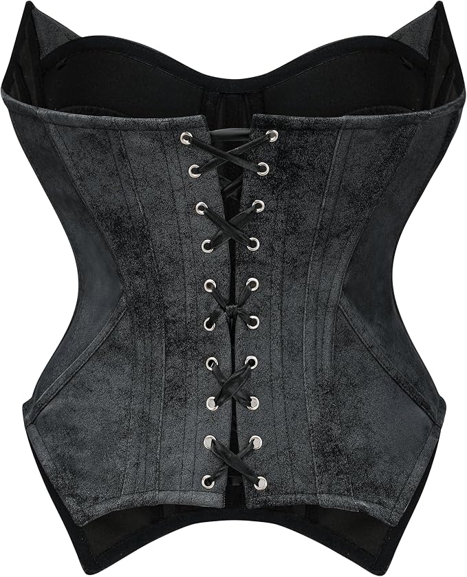 Black Suede Steel Boned