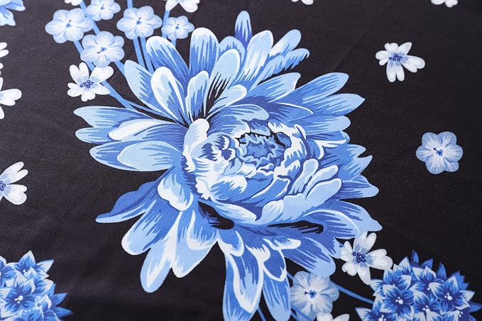 Blue Flowers/Black