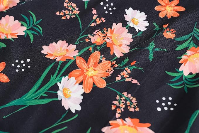 Orange Floral/Black