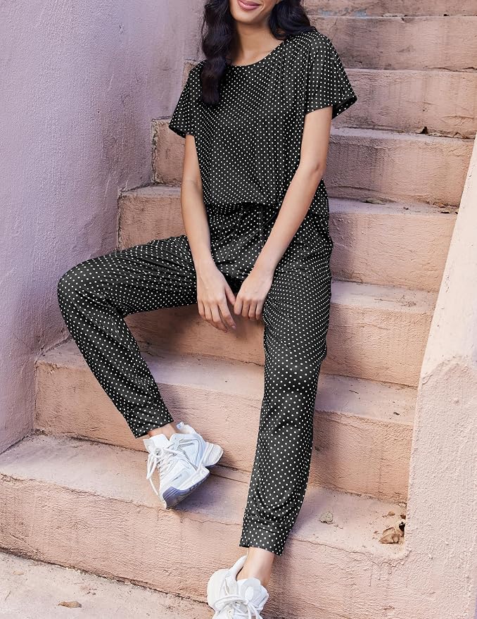 Pink Stripes/Black Dots