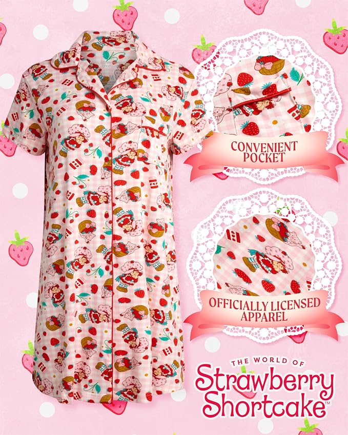 Pink Strawberry Shortcake Jam & Flowers Print