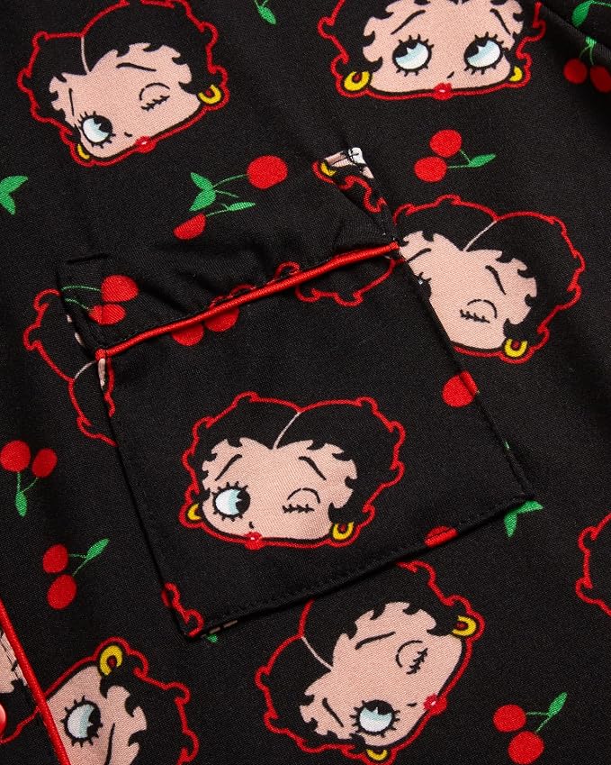 Black Betty Boop Cherries Print