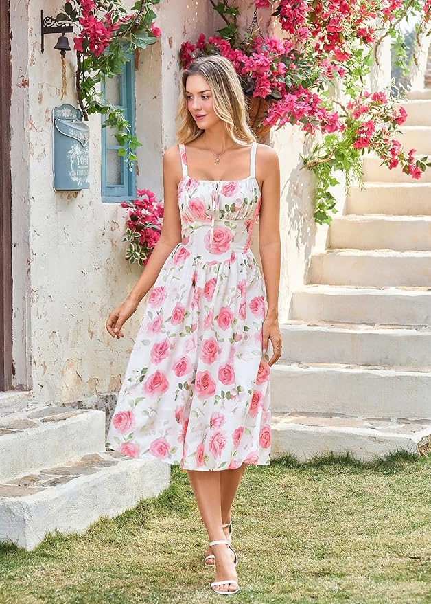 White Pink Big Floral