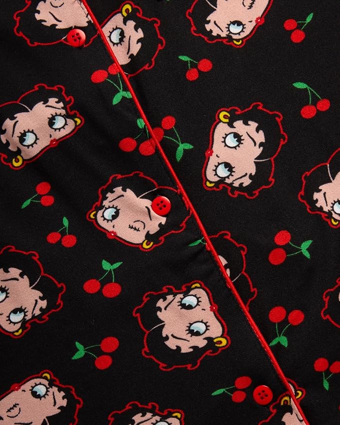 Black Betty Boop Cherries Print