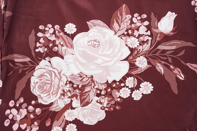 Pink Floral/Wine Red