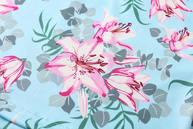 Pink Flowers/Sky Blue
