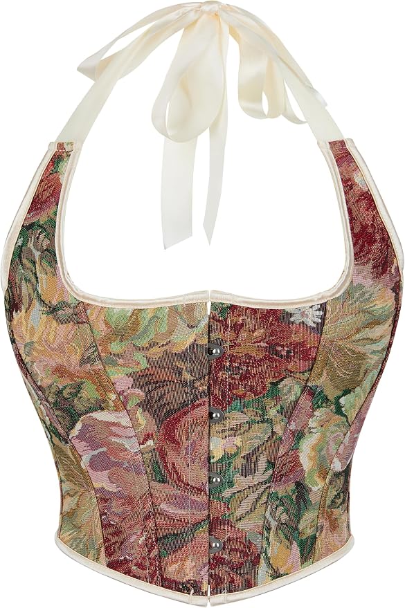 Halter Neck-vintage Colored Flower