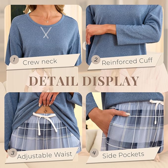 Dark Navy Mel./Light Blue Plaid