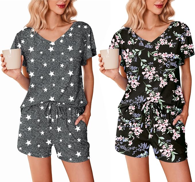 Grey Star/Black Florals