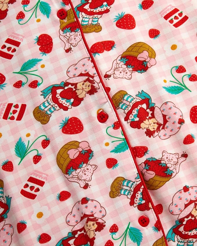 Pink Strawberry Shortcake Jam & Flowers Print