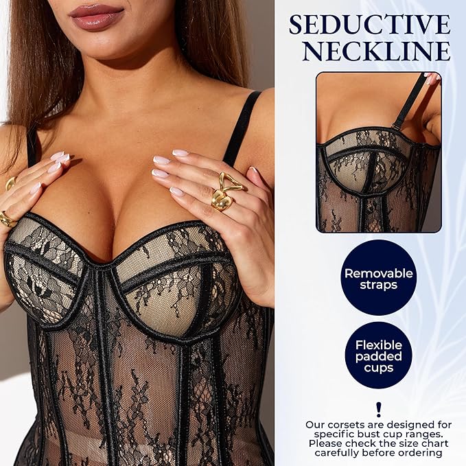Black Lace - Measure Your Body & Use the Size Chart!