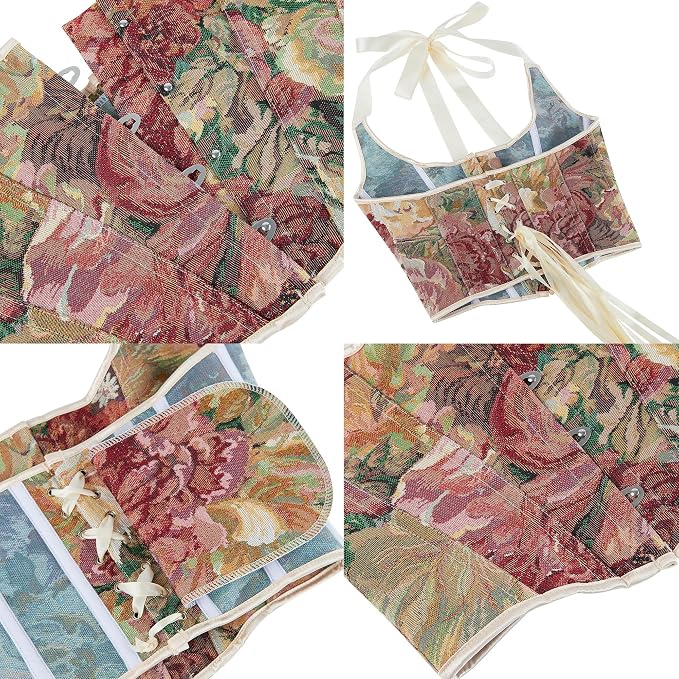 Halter Neck-vintage Colored Flower